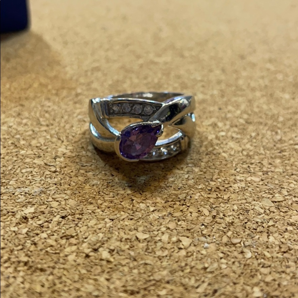 Lia Sophia purple stone silver ring 8 - Picture 4 of 4